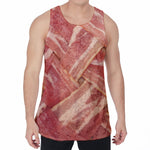 Weaving Bacon Print Men's Velvet Tank Top