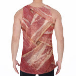 Weaving Bacon Print Men's Velvet Tank Top