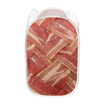Weaving Bacon Print Mesh Laundry Hamper