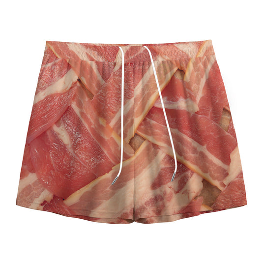 Weaving Bacon Print Mesh Shorts