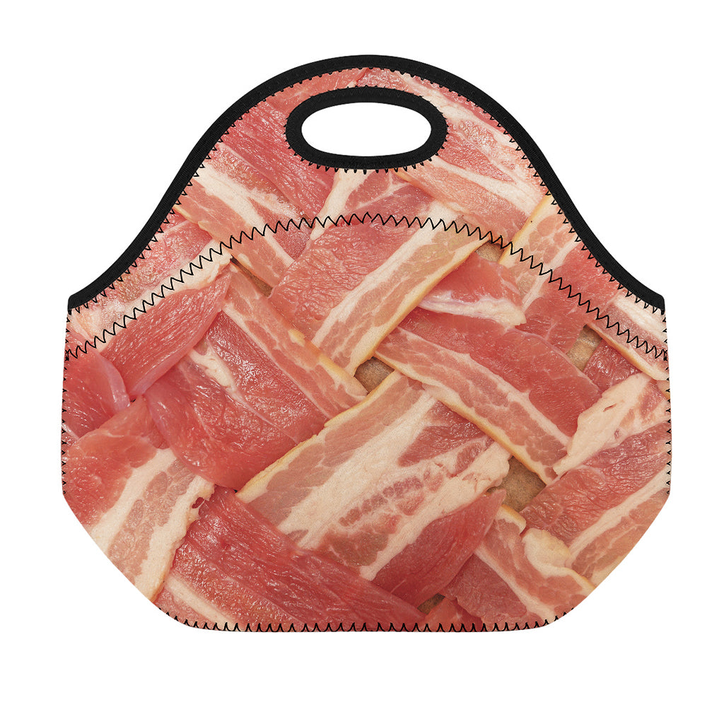 Weaving Bacon Print Neoprene Lunch Bag