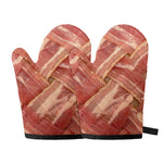 Weaving Bacon Print Oven Mitts