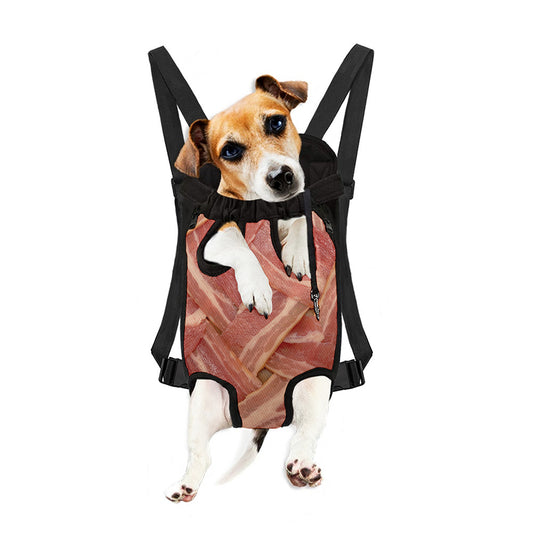 Weaving Bacon Print Pet Carrier Backpack