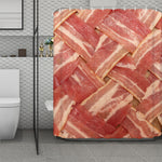 Weaving Bacon Print Polyester Shower Curtain