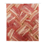 Weaving Bacon Print Polyester Shower Curtain