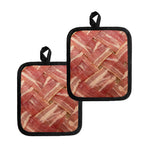 Weaving Bacon Print Pot Holders
