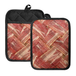 Weaving Bacon Print Pot Holders With Pocket