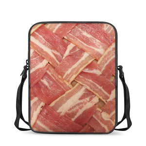 Weaving Bacon Print Rectangular Crossbody Bag