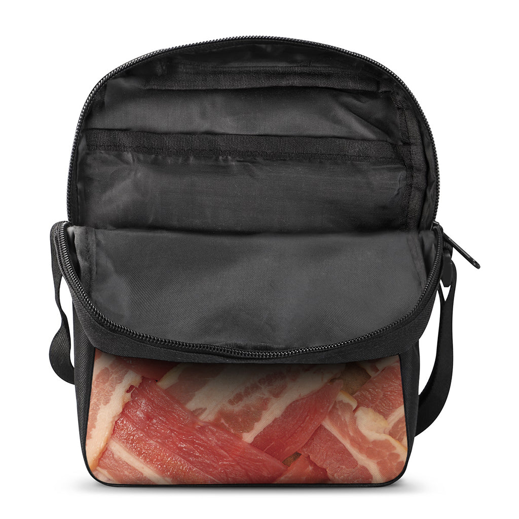 Weaving Bacon Print Rectangular Crossbody Bag