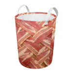 Weaving Bacon Print Round Laundry Basket