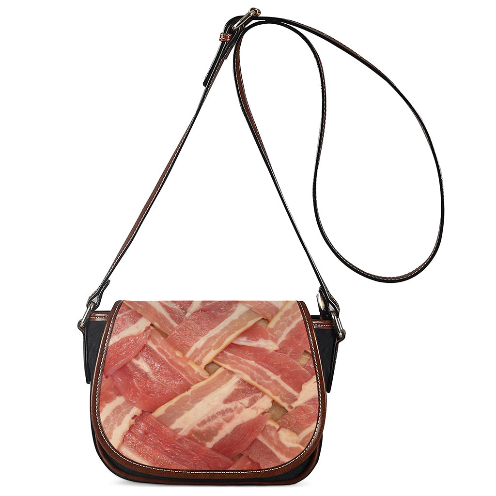 Weaving Bacon Print Saddle Bag