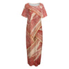 Weaving Bacon Print Short Sleeve Long Nightdress