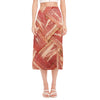 Weaving Bacon Print Side Slit Midi Skirt