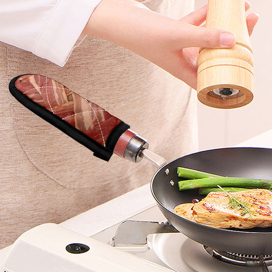Weaving Bacon Print Skillet Handle Cover