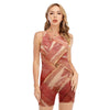 Weaving Bacon Print Sleeveless One Piece Swimsuit