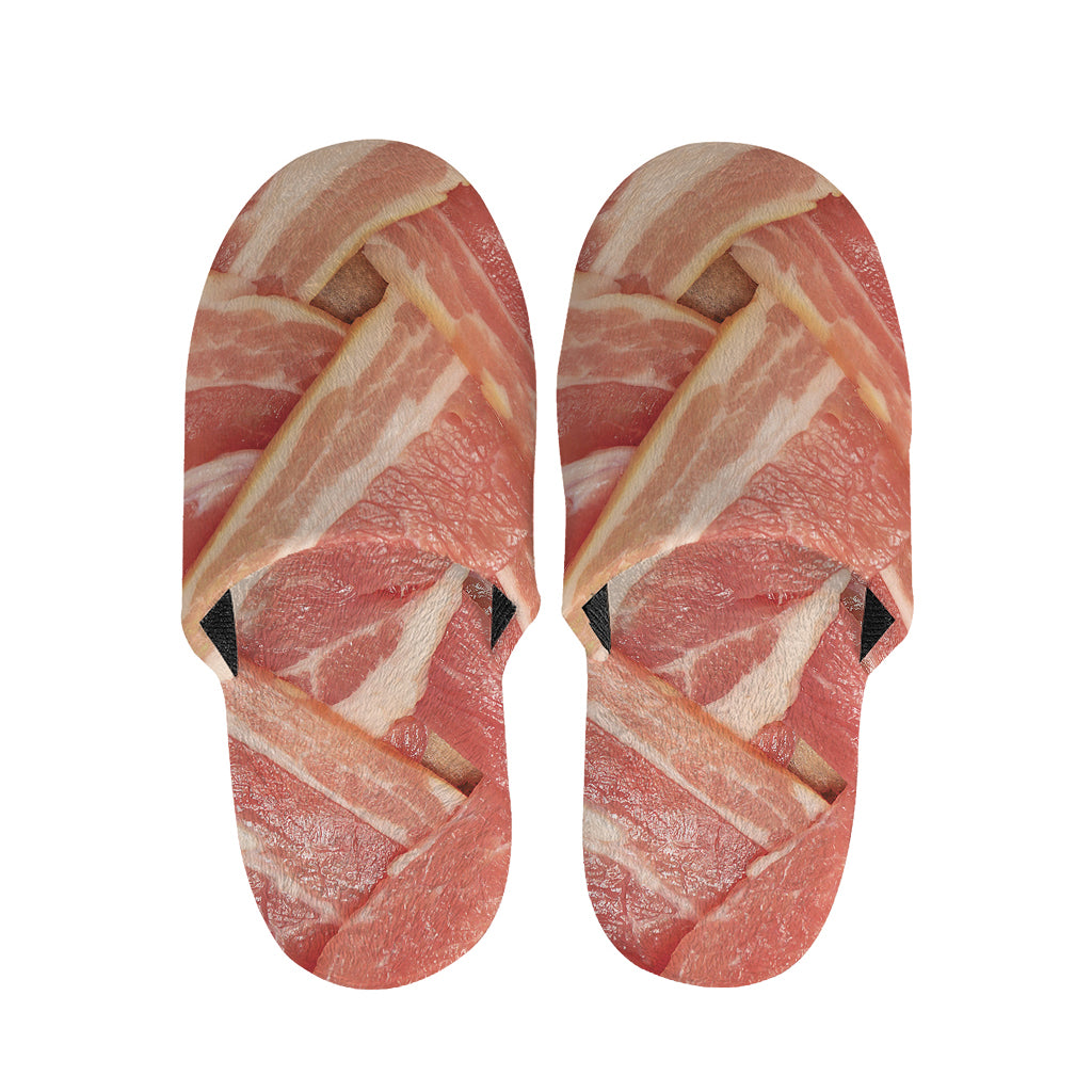 Weaving Bacon Print Slippers