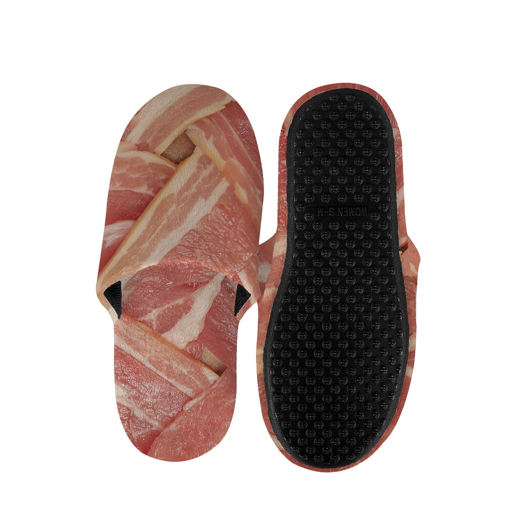 Weaving Bacon Print Slippers