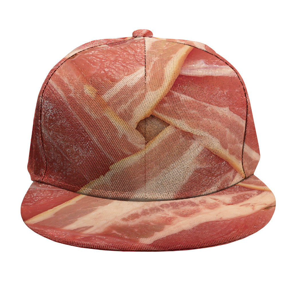 Weaving Bacon Print Snapback Cap