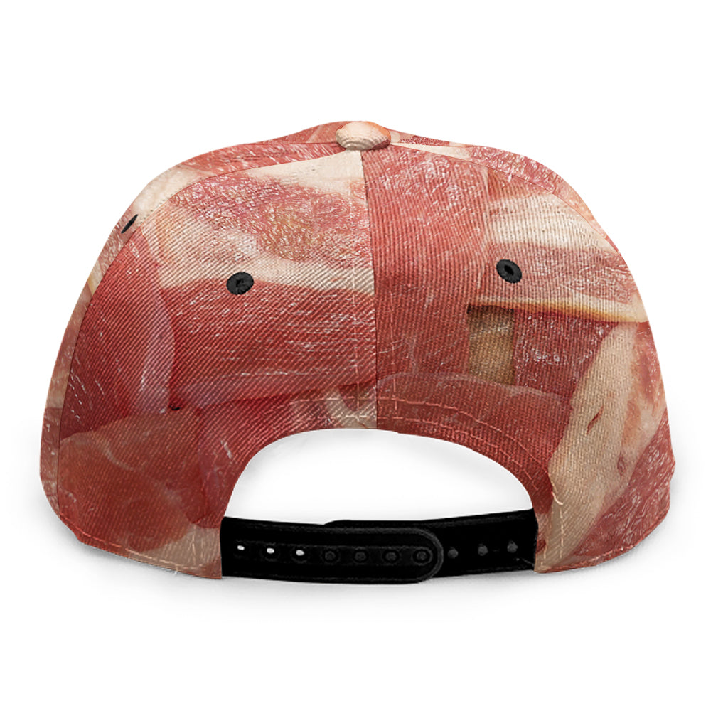 Weaving Bacon Print Snapback Cap