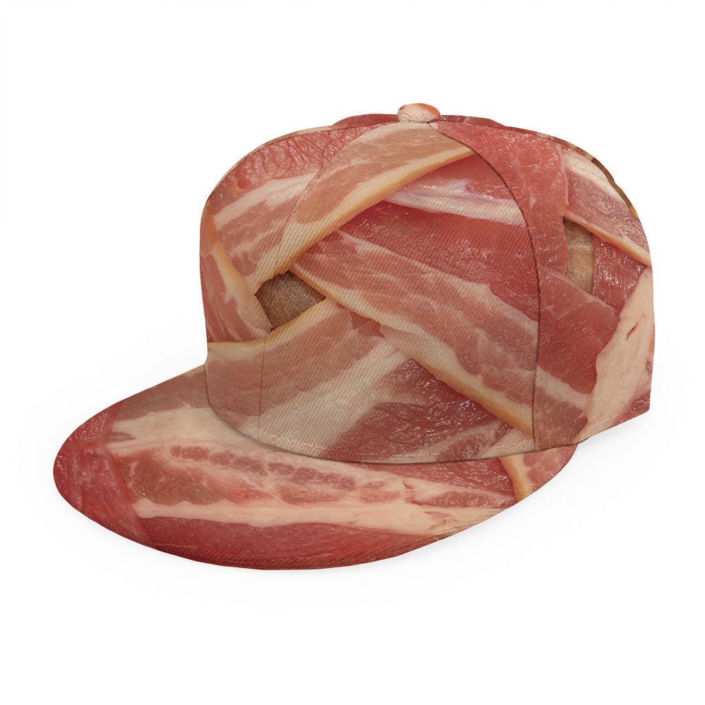 Weaving Bacon Print Snapback Cap