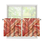 Weaving Bacon Print Tier Curtains