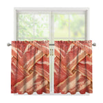 Weaving Bacon Print Tier Curtains