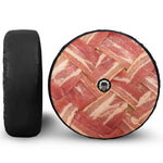 Weaving Bacon Print Tire Cover With Camera Hole