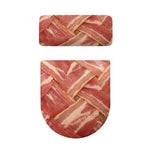 Weaving Bacon Print Toilet Lid And Tank Cover Set