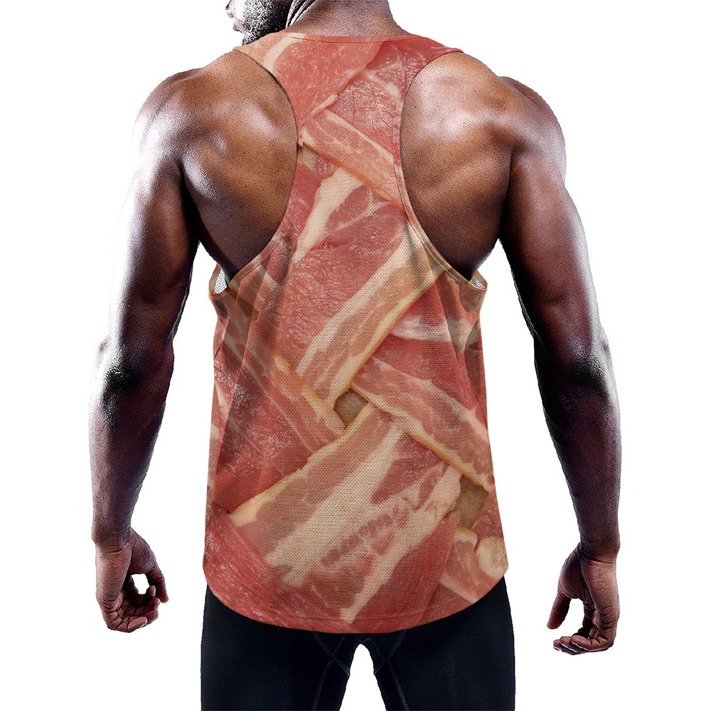 Weaving Bacon Print Training Tank Top