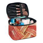 Weaving Bacon Print Travel Makeup Bag