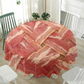 Weaving Bacon Print Waterproof Round Tablecloth