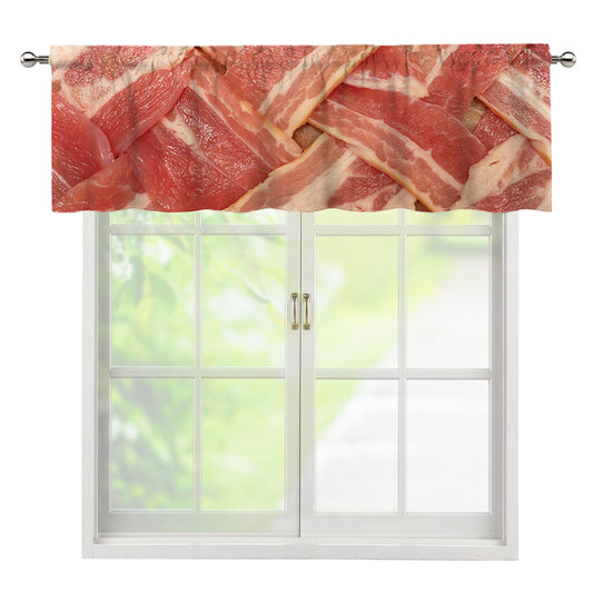 Weaving Bacon Print Window Valance