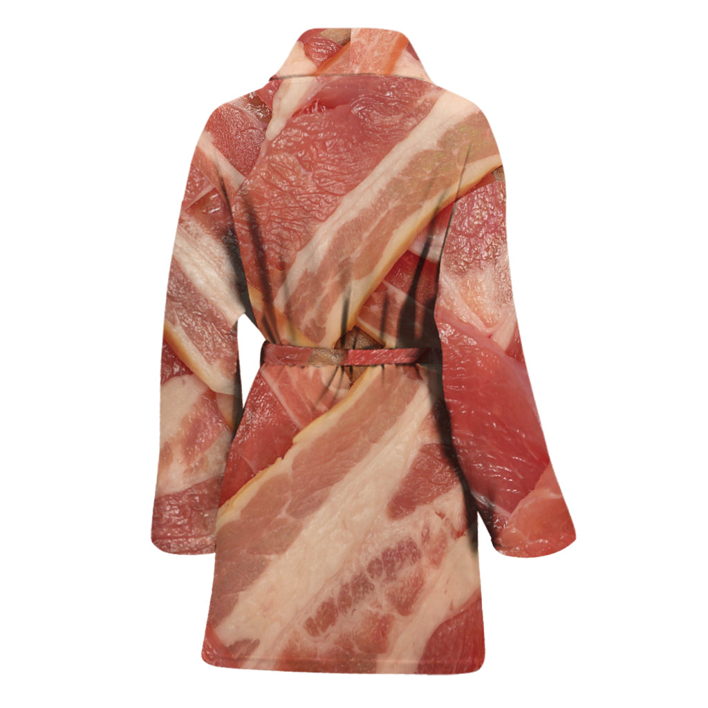 Weaving Bacon Print Women's Bathrobe