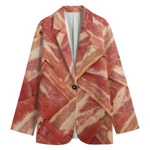 Weaving Bacon Print Women's Blazer