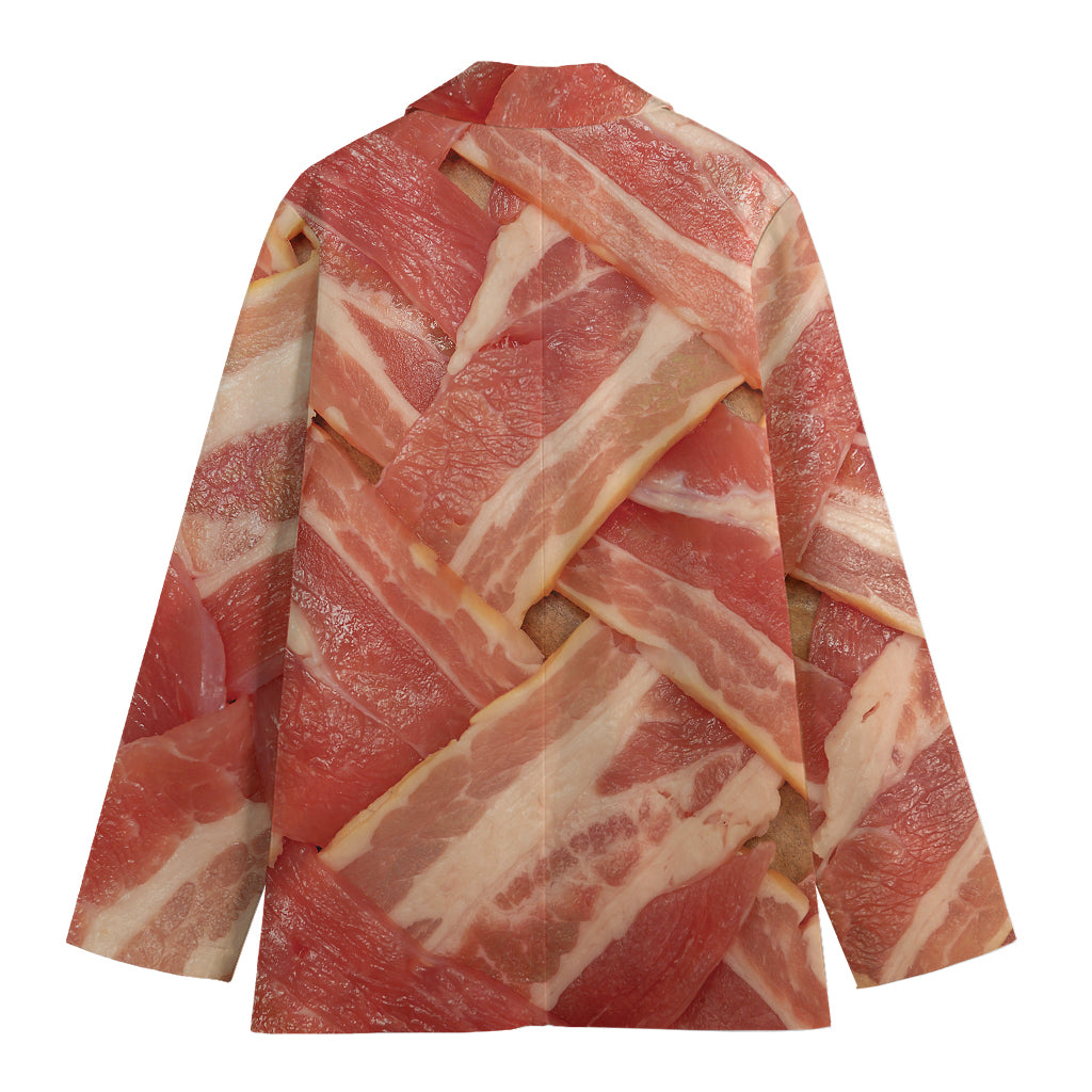 Weaving Bacon Print Women's Blazer