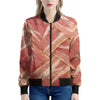 Weaving Bacon Print Women's Bomber Jacket