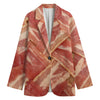 Weaving Bacon Print Women's Cotton Blazer