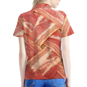 Weaving Bacon Print Women's Polo Shirt