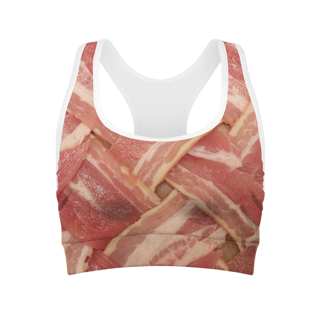 Weaving Bacon Print Women's Sports Bra