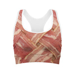 Weaving Bacon Print Women's Sports Bra