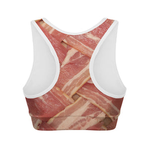 Weaving Bacon Print Women's Sports Bra