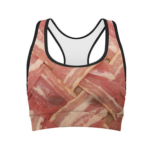 Weaving Bacon Print Women's Sports Bra