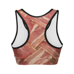 Weaving Bacon Print Women's Sports Bra