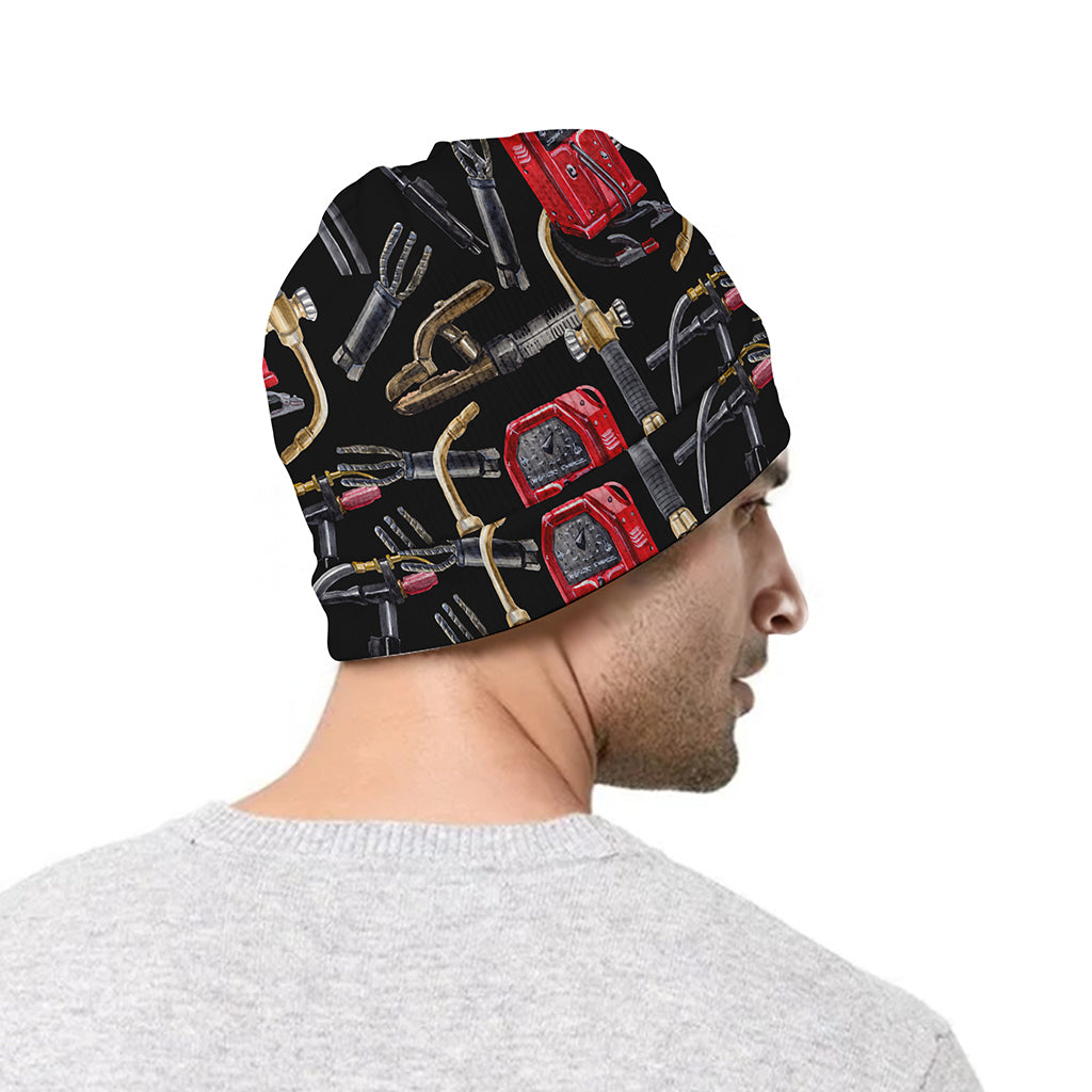 Welding Machine Pattern Print Beanie