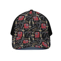 Welding Machine Pattern Print Black Mesh Trucker Hat