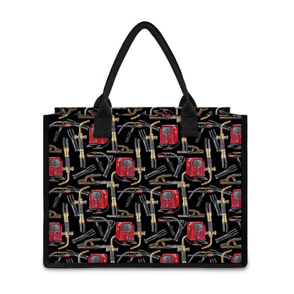 Welding Machine Pattern Print Canvas Tote Bag
