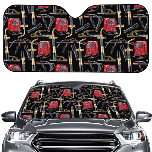 Welding Machine Pattern Print Car Windshield Sun Shade