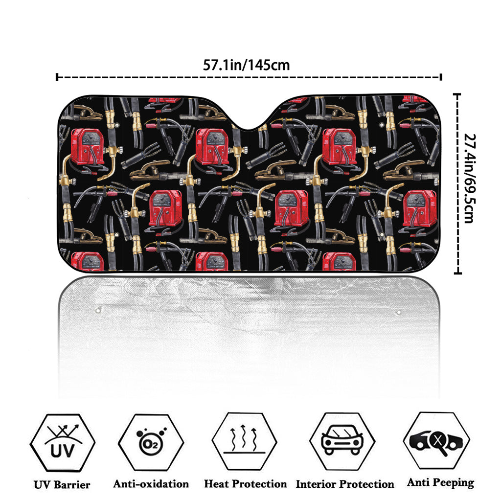 Welding Machine Pattern Print Car Windshield Sun Shade