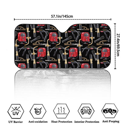 Welding Machine Pattern Print Car Windshield Sun Shade