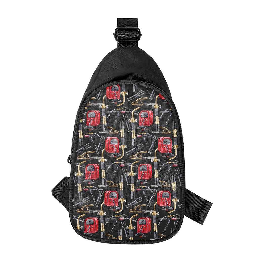 Welding Machine Pattern Print Chest Bag